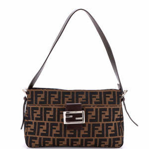 Fendi Small Vintage Pocket Shoulder Bag Zucca Canvas